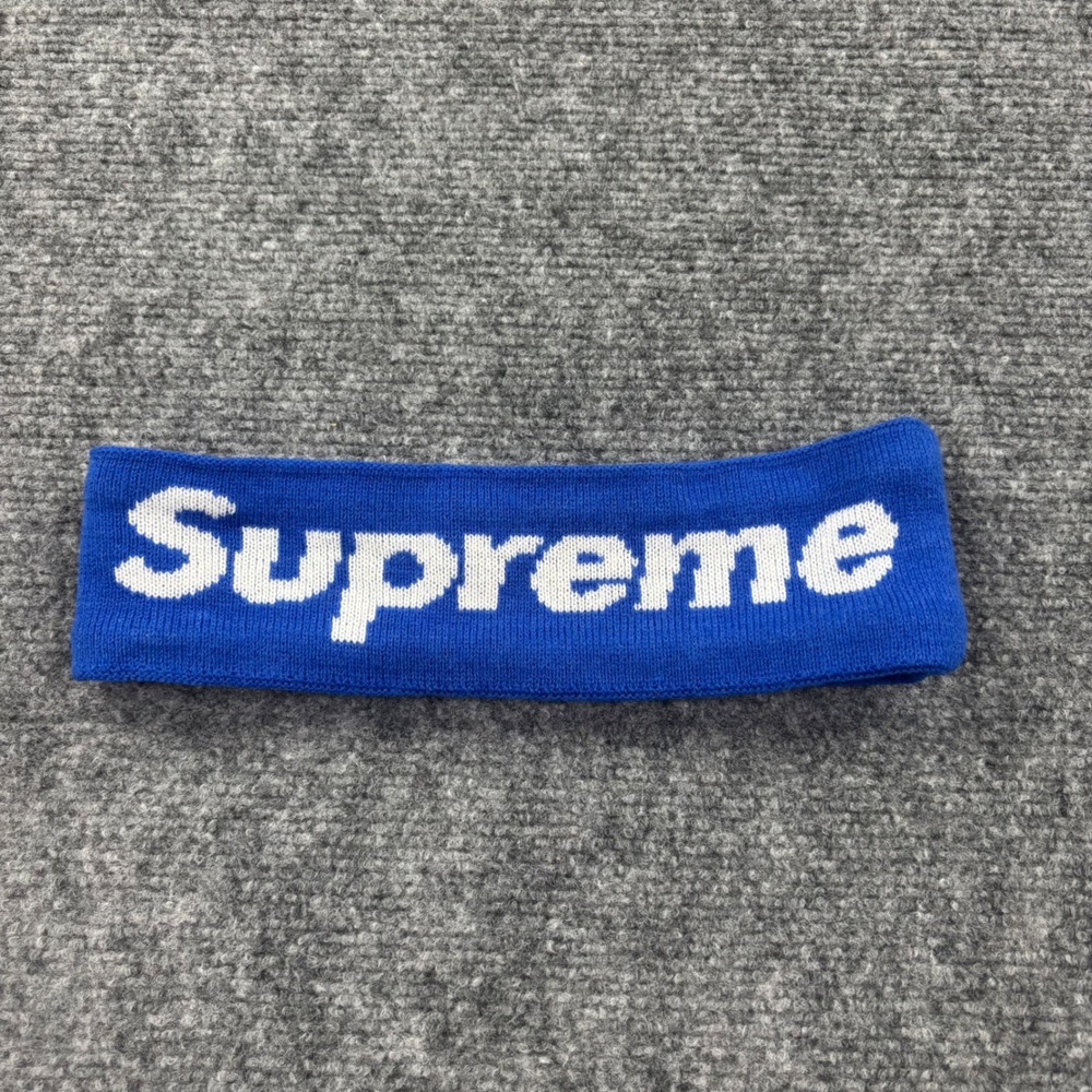 Supreme Headband OS Blue New Era Big Logo‎ Fleece Lined Mens